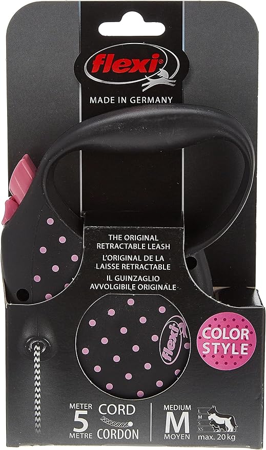 FLEXI STANDARD M Cord 5m Noir/Rose