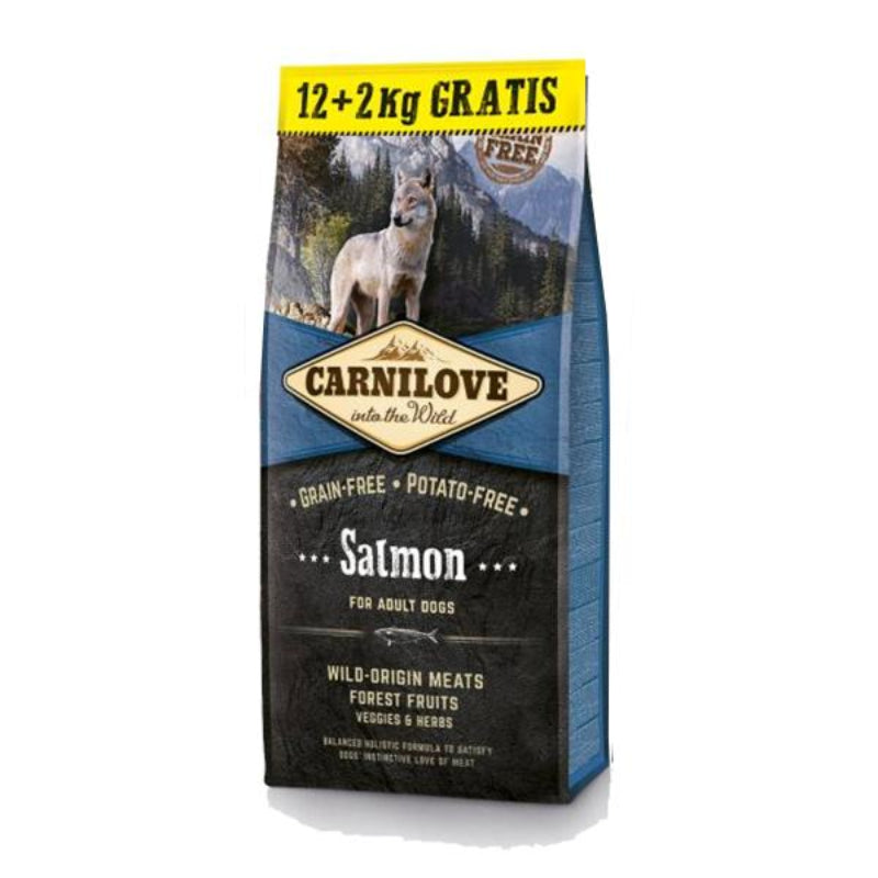 CARNILOVE CROQUETTE CHIEN ADULTE SAUMON 12KG + 2KG FREE